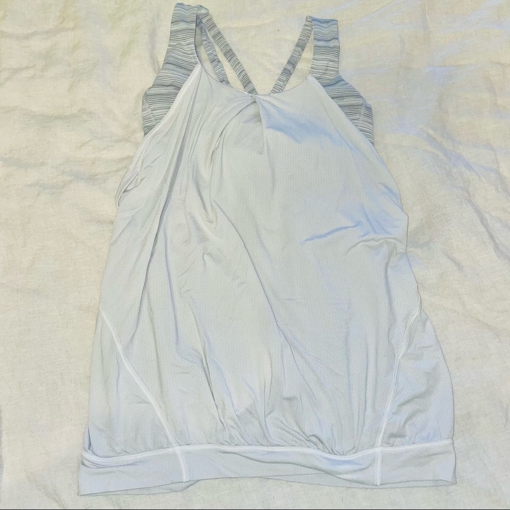 Lululemon Nouveau Limits Tank - Cyber Stripe White Silver Fox / White